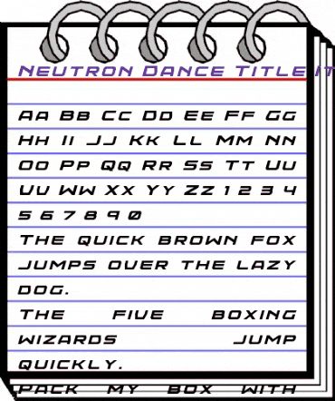 Neutron Dance Title Italic Regular animated font preview