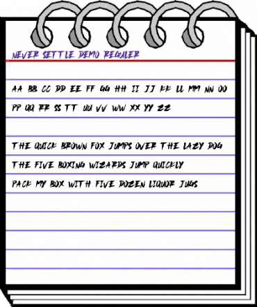 Never Settle Demo Reguler animated font preview Never Settle Demo Reguler animated font preview