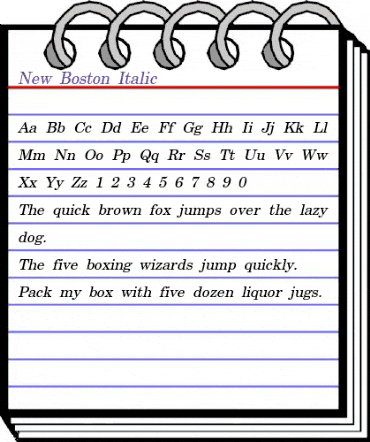 New Boston Italic animated font preview New Boston Italic animated font preview