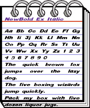 NewBold Ex Italic Italic animated font preview NewBold Ex Italic Italic animated font preview