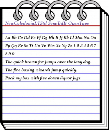 New Caledonia LT Std Semibold Italic animated font preview New Caledonia LT Std Semibold Italic animated font preview