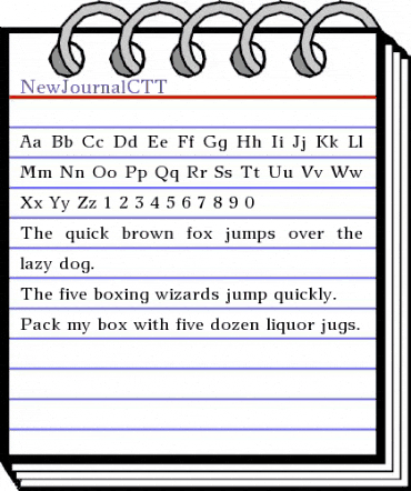 NewJournalC Normal animated font preview