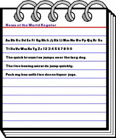 News of the World Regular animated font preview