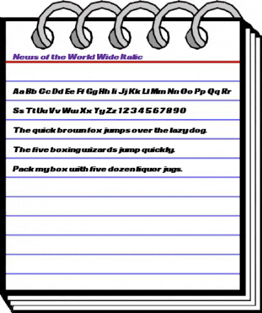 News of the World Wide Italic animated font preview News of the World Wide Italic animated font preview