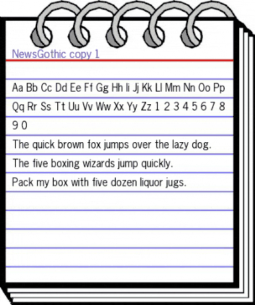 NewsGothic Regular animated font preview
