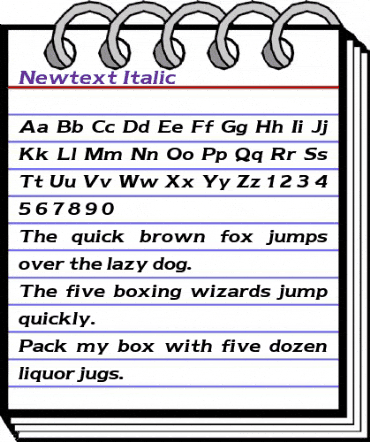 Newtext Italic animated font preview Newtext Italic animated font preview