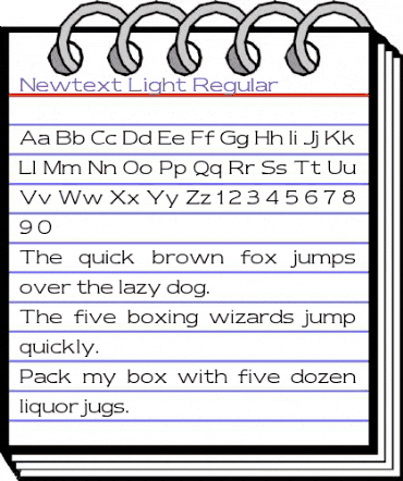 Newtext Light Regular animated font preview