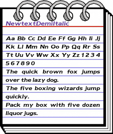 Newtext Regular animated font preview