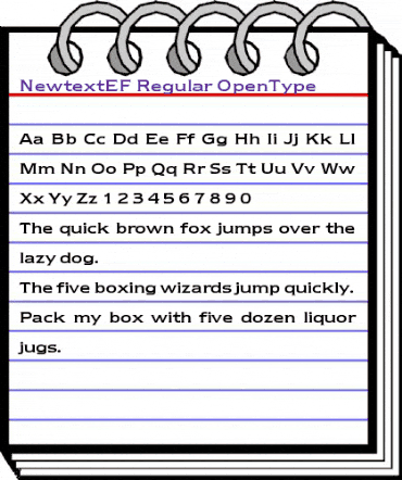 NewtextEF Regular animated font preview