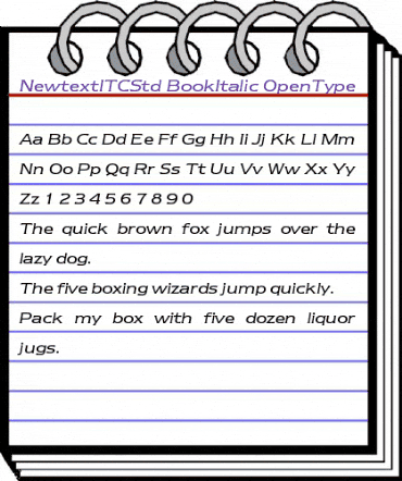 Newtext ITC Std Book Italic animated font preview Newtext ITC Std Book Italic animated font preview
