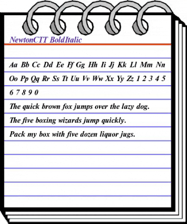 NewtonCTT BoldItalic animated font preview