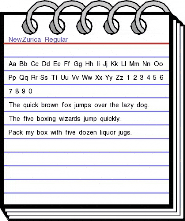 NewZurica Regular animated font preview