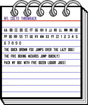 NFL Colts Throwback Regular animated font preview