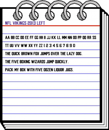 NFL Vikings 2013 Left Regular animated font preview