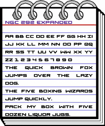 NGC 292 Expanded Regular animated font preview