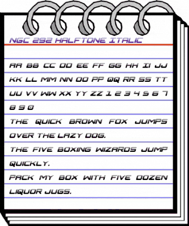 NGC 292 Halftone Italic Regular animated font preview NGC 292 Halftone Italic Regular animated font preview