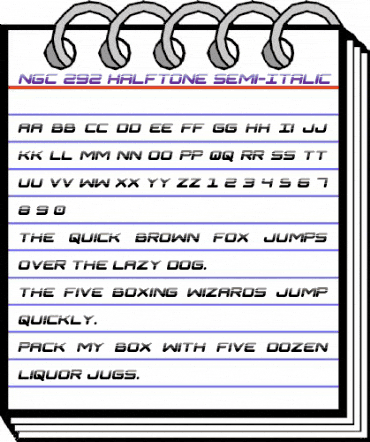 NGC 292 Halftone Semi-Italic Regular animated font preview