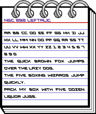 NGC 292 Leftalic Regular animated font preview NGC 292 Leftalic Regular animated font preview
