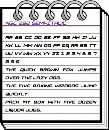 NGC 292 Semi-Italic Regular animated font preview