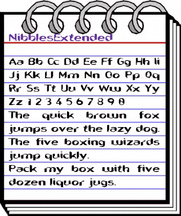NibblesExtended Regular animated font preview
