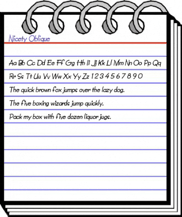 Nicety Oblique animated font preview