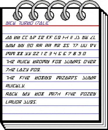 Nick Turbo Italic Italic animated font preview