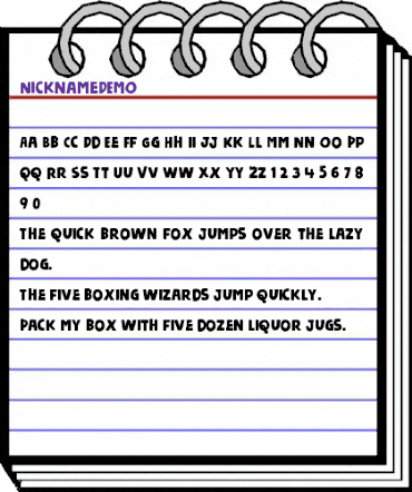 Nickname DEMO Regular animated font preview