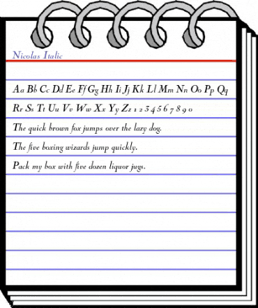 Nicolas Italic animated font preview Nicolas Italic animated font preview