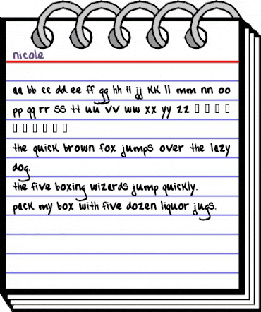Nicole Regular animated font preview Nicole Regular animated font preview