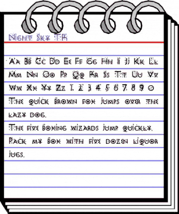 Night Sky_TR Regular animated font preview Night Sky_TR Regular animated font preview