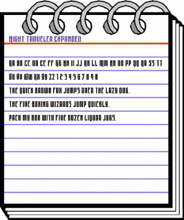 Night Traveler Expanded Regular animated font preview