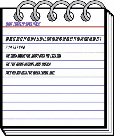 Night Traveler Super Italic Regular animated font preview Night Traveler Super Italic Regular animated font preview