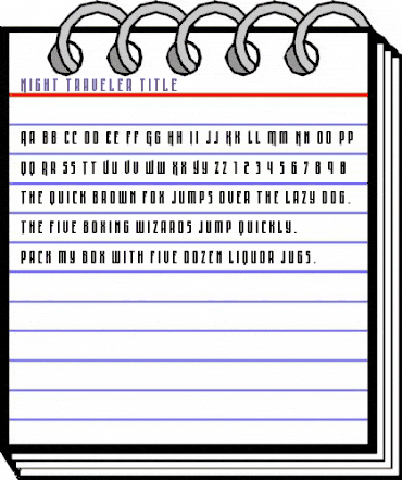 Night Traveler Title Regular animated font preview