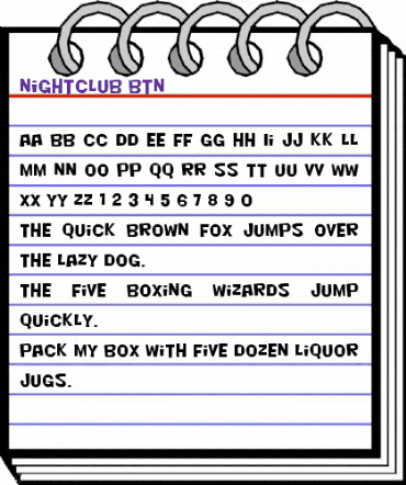 Nightclub BTN Regular animated font preview Nightclub BTN Regular animated font preview