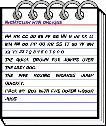 Nightclub BTN Oblique animated font preview Nightclub BTN Oblique animated font preview