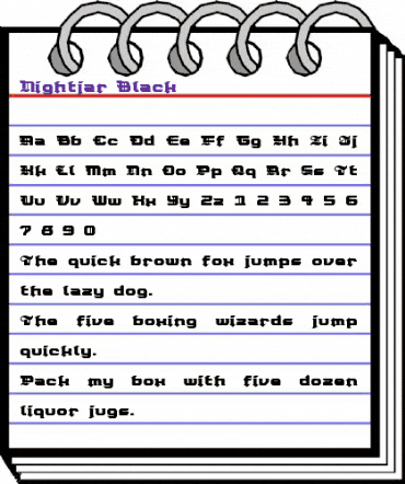 Nightjar Black Regular animated font preview Nightjar Black Regular animated font preview