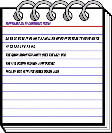 Nightmare Alley Condensed Italic Condensed Italic animated font preview Nightmare Alley Condensed Italic Condensed Italic animated font preview