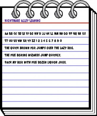 Nightmare Alley Leaning Regular animated font preview