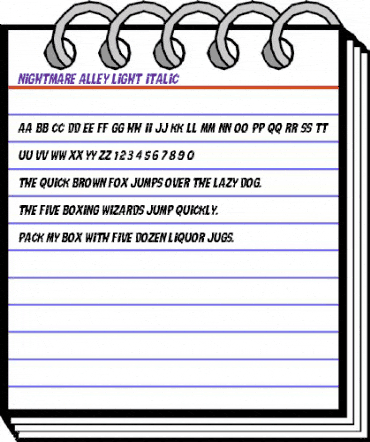 Nightmare Alley Light Italic Light Italic animated font preview Nightmare Alley Light Italic Light Italic animated font preview