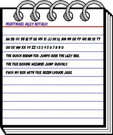 Nightmare Alley Rotalic Italic animated font preview Nightmare Alley Rotalic Italic animated font preview