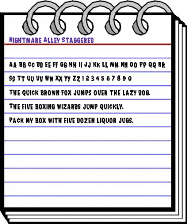 Nightmare Alley Staggered Regular animated font preview