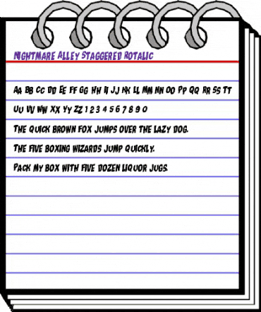 Nightmare Alley Staggered Rotalic Italic animated font preview Nightmare Alley Staggered Rotalic Italic animated font preview