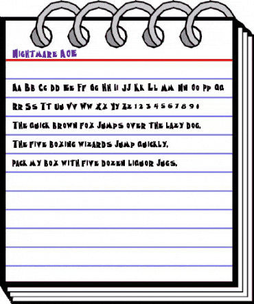 Nightmare AOE Regular animated font preview Nightmare AOE Regular animated font preview