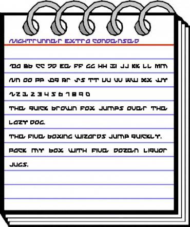 Nightrunner Extra-Condensed Extra-Condensed animated font preview Nightrunner Extra-Condensed Extra-Condensed animated font preview
