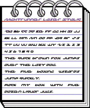 Nightrunner Laser Italic Laser Italic animated font preview Nightrunner Laser Italic Laser Italic animated font preview