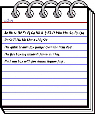 niken Regular animated font preview