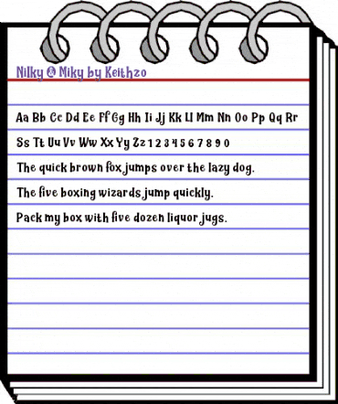 Nilky & Miky Regular animated font preview