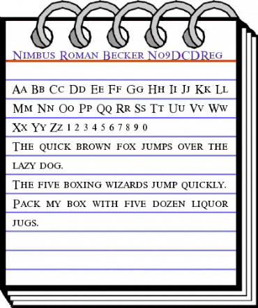 Nimbus Roman Becker No9DCDReg Regular animated font preview