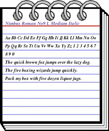 Nimbus Roman No9 L Regular animated font preview Nimbus Roman No9 L Regular animated font preview