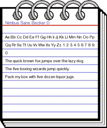 Nimbus Sans Becker D Regular animated font preview Nimbus Sans Becker D Regular animated font preview